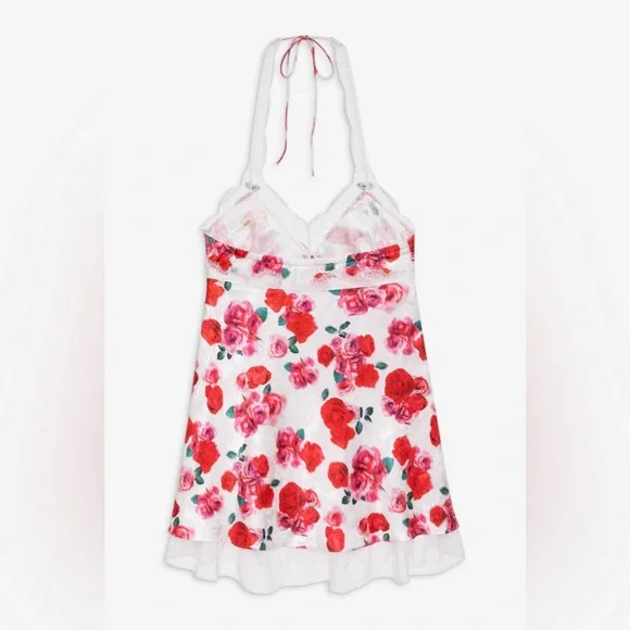 FOR LOVE & LEMONS *NWT* Floral Carol Slip Mini Dress Size XS in Red, White, Pink - Picture 8 of 9